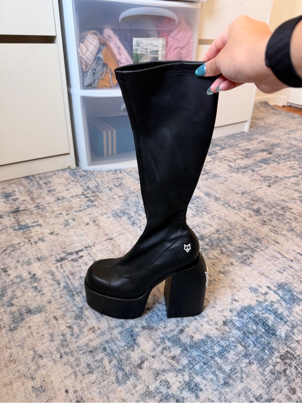 Naked Wolfe Black Platform Boots